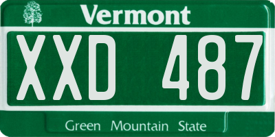 VT license plate XXD487