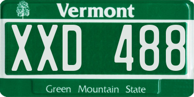 VT license plate XXD488