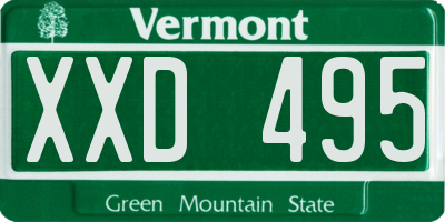 VT license plate XXD495
