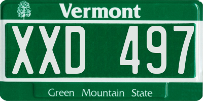 VT license plate XXD497