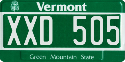 VT license plate XXD505