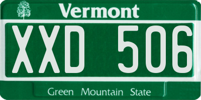 VT license plate XXD506