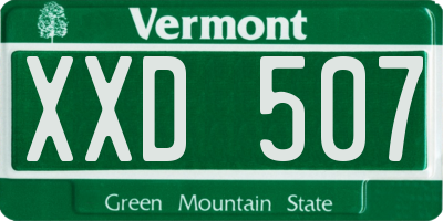 VT license plate XXD507