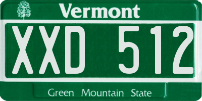 VT license plate XXD512