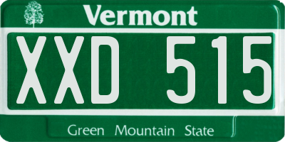 VT license plate XXD515