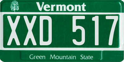 VT license plate XXD517