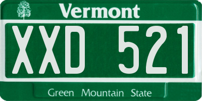 VT license plate XXD521
