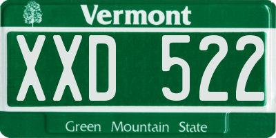 VT license plate XXD522
