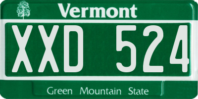 VT license plate XXD524