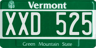 VT license plate XXD525