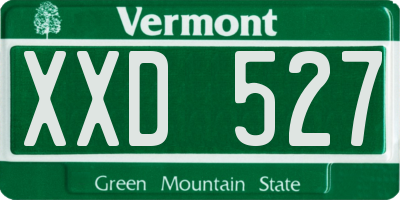 VT license plate XXD527