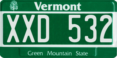 VT license plate XXD532