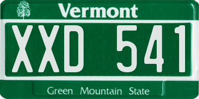 VT license plate XXD541