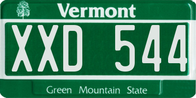 VT license plate XXD544