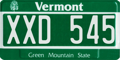 VT license plate XXD545