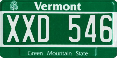 VT license plate XXD546