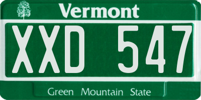VT license plate XXD547