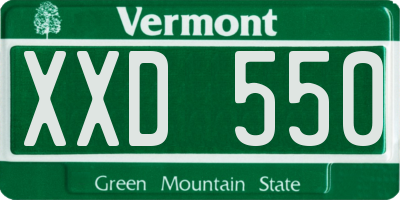 VT license plate XXD550