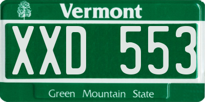 VT license plate XXD553