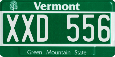 VT license plate XXD556