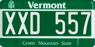 VT license plate XXD557
