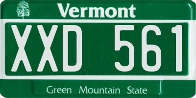 VT license plate XXD561
