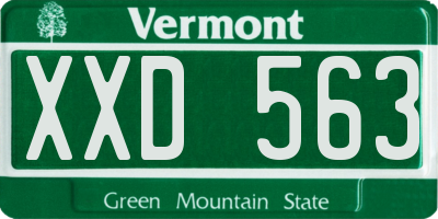 VT license plate XXD563