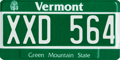 VT license plate XXD564