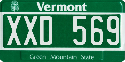 VT license plate XXD569