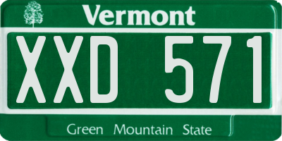 VT license plate XXD571