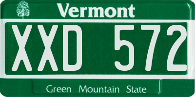 VT license plate XXD572