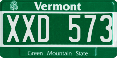 VT license plate XXD573