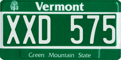 VT license plate XXD575