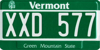 VT license plate XXD577