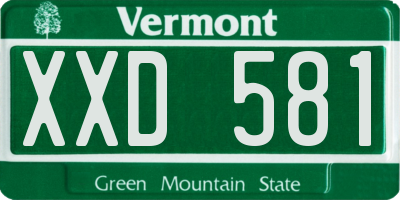VT license plate XXD581