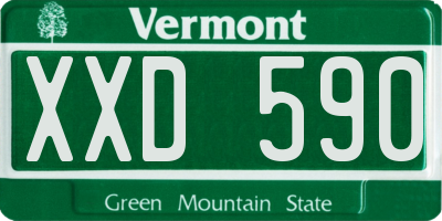 VT license plate XXD590