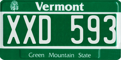 VT license plate XXD593