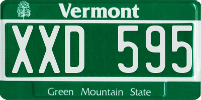 VT license plate XXD595
