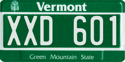 VT license plate XXD601