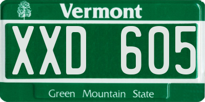 VT license plate XXD605