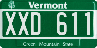VT license plate XXD611