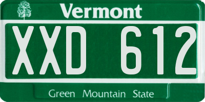 VT license plate XXD612