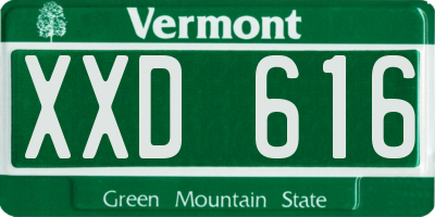 VT license plate XXD616