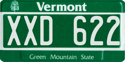 VT license plate XXD622
