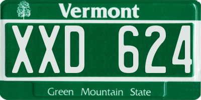 VT license plate XXD624