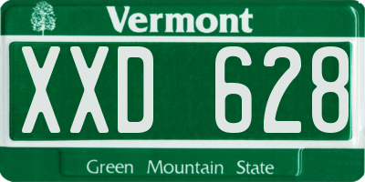 VT license plate XXD628
