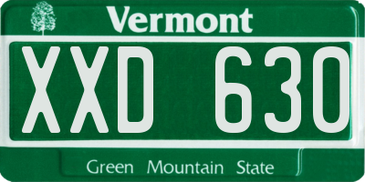 VT license plate XXD630