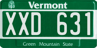 VT license plate XXD631