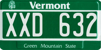 VT license plate XXD632