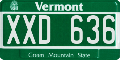 VT license plate XXD636